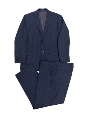 LOGAN HILL SUIT Business Casual Pinstripe Blazer & Dress Pants Luxury Mens 42S